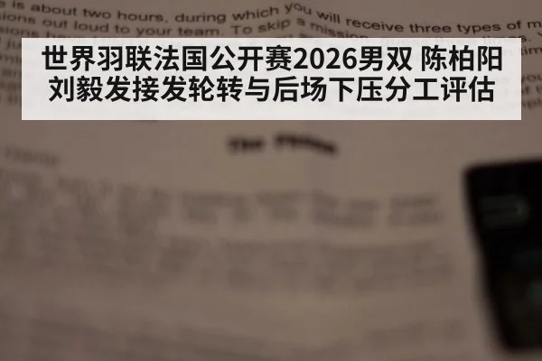 世界羽联法国公开赛2026男双 陈柏阳刘毅发接发轮转与后场下压分工评估